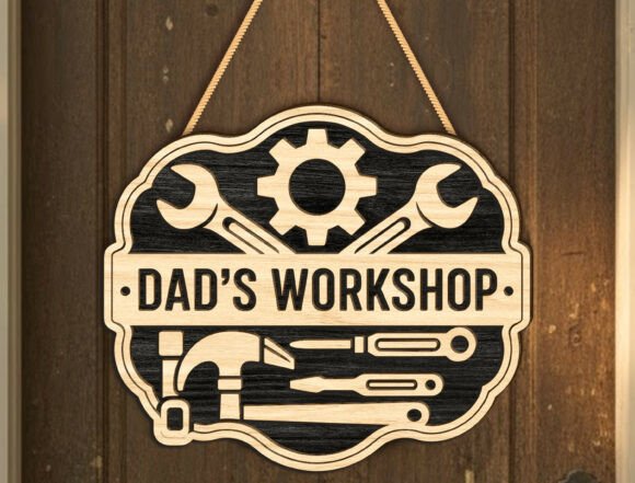 Dad's Garage Workshop Tool Door Sign