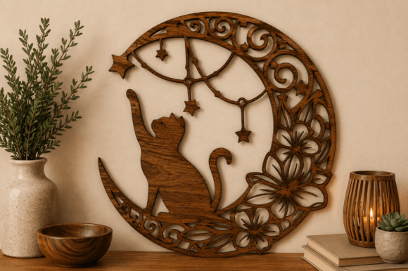 Moon Cat Wall Art